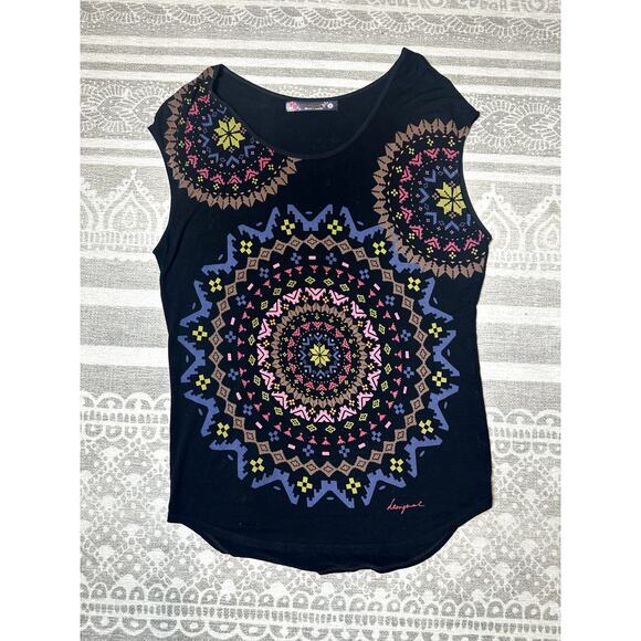 Desigual Sleeveless Patterned Blouse Size Large - Picture 3 of 7